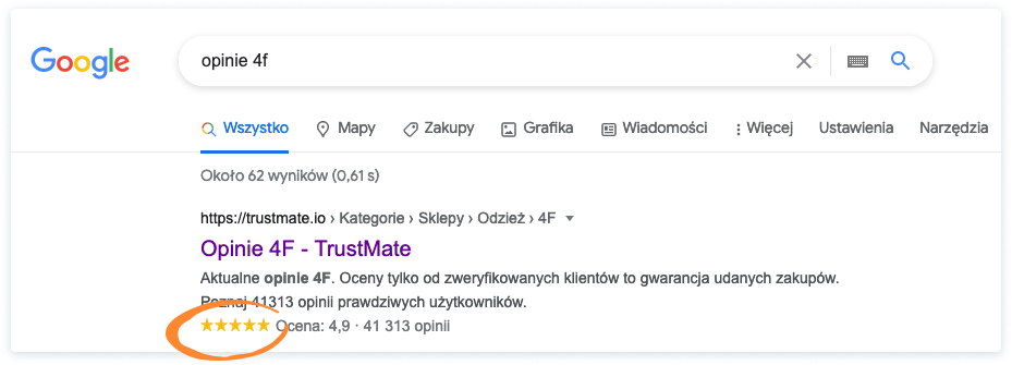 gwiazdki na Google